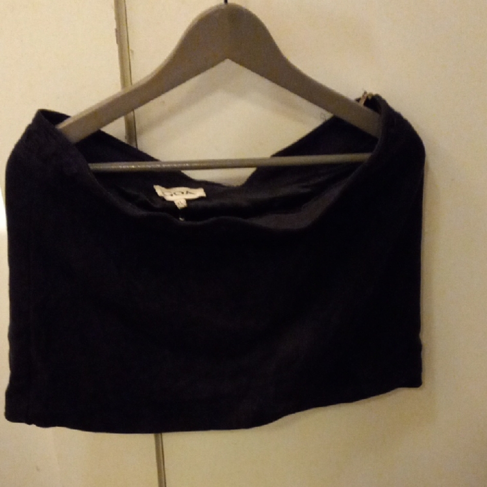 Black Mini Skirt Suade Like Matwrial